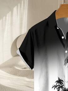 Camisa de hombre con estampado 3D de árbol de coco degradado de verano