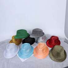 1pc Unisex Magic Performance Sequin Decorated Jazz Hat, Suitable For Stage And Magic Show - Multicolor - View 6