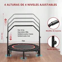 Profesional Fitness de 40 Pulgadas 102CM con Mango Ajustable para Uso en Exteriores e Interiores, Capacidad de Peso: 300 kg - Negro - Ver 2