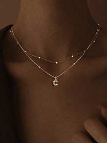 SYMFNY S925 Sterling Silver Initial Necklace 14K Gold Plated Dainty Letter A-Z Pendent Choker Necklaces For Women Jewelry Mother's Day Gifts