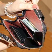 Large Capacity Multifunctional Women's Shoulder Crossbody Bag Versatile Commuter Practical Mini Tote Minimalist Design For Women Wallet Purse Wallet Wallet - Black - View 6