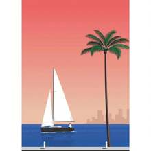 1pc Japan Beach City Summer Hiroshi Nagai Vaporwave Prints Posters Wandkunst Canvas Schilderij Nordic Wandfoto's Woonkamer Decor Geen Lijst