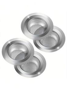 1/3/5 piezas Colador de acero inoxidable para fregadero de cocina - Diámetro grande de 4.5 pulgadas, diseño antiatascamiento con microperforaciones, filtro de drenaje de borde ancho, decoración para el hogar y el baño, adecuado para el verano - Multicolor - Ver 4