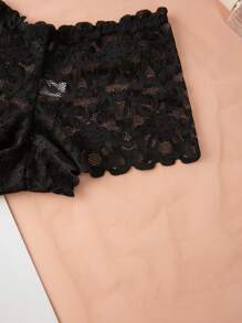 Conjunto de 5 piezas de ropa interior sexy de encaje, sujetador sin aros y camiseta, cómodo para primavera/verano