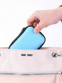 1/2 件波西米亚风格 EVA 耳机盒 - 紧凑型旅行收纳盒，可收纳耳机、充电器、电缆等，配有拉链封口、便携包支架、小袋、电子收纳盒、SD 卡、珠宝盒 - 彩色 - 查看 5