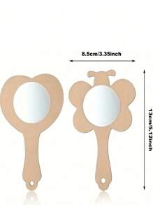 12pcs Wooden DIY Paintable Hand Held Mirrors, Creative Craft Kit, 3.35 X 5.12 Inches, Great For Holiday Gifts, Valentine's Day And Mother's Day