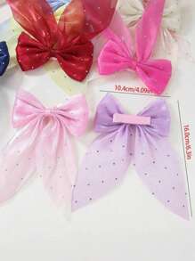 10pcs Random Assorted Women's Starry Sky Pearl Rhinestone Bow Ribbon Lace Bow DIY Accessory For Bag, Clothing, Hair Clip