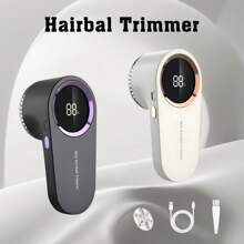 1pc Rechargeable Fabric Shaver, Electric Lint Remover With LED Digital Display, Sweater Sofa Fabric Defuzzer, Suitable For Sweaters, Sofas, Furniture