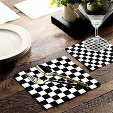 20pcs Black & White Checkered Disposable Napkins - 33.02x33.02 Cm, Perfect For Weddings, Parties, And Holiday Celebrations,Universal Holiday General Fit ,Checkered Flag Napkins Race Car Birthday Party Supplies Disposable Racing Party Napkins