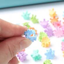 50 Pcs Mini Cute Hair Clips For Girls Colorful Rabbit Flower Crown Star Design Hairpin - Phối màu - Xem 8