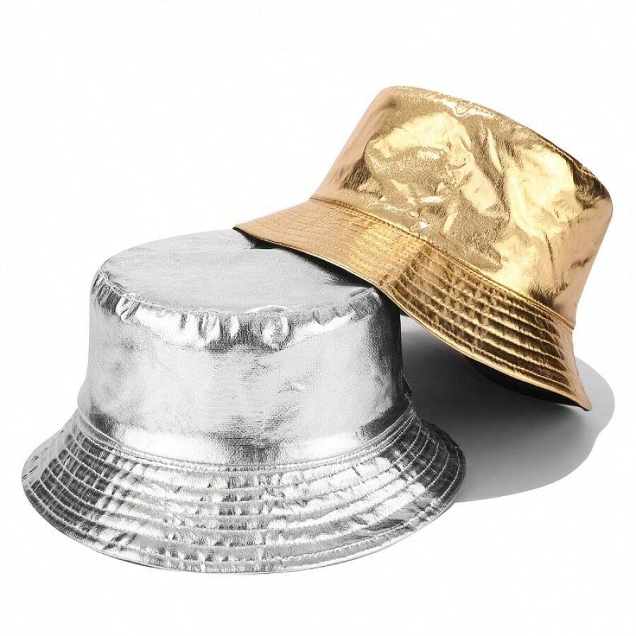 1pc Reversible Two-Tone Bucket Hat, Shine & Fashion, Street Style For Women, Foldable Casual Outdoor Hat