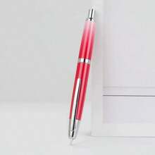 新款金豪10按压式钢笔，可伸缩F尖，金属哑光黑笔身，带墨水转换器，学生礼物