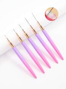5pcs Nail Care Pen Gradient Color Set Extremely Fine Pen Color Painting Flower Wire Drawing Pen Line Pencil Nail Tool, Gel Nail Painting Design Brush, Nail Spot Brush Set Nail Tool, Suitable For Home And Professional Nail Care Salons