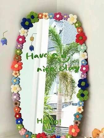 60Pc/40Pc 4cmHandmade Colorful Flower Decor, Floor Mirror Frame Decor,Puff Flower Edge Full-Length Mirror, DIY Mirror Makeover Kit