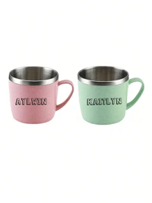 1 szt. spersonalizowany kubek do picia dla dzieci – izolowany kubek śniadaniowy ze stali nierdzewnej z podwójnymi ściankami i uchwytem, odpowiedni do mleka i napojów, mały kubek o pojemności 200 ml/7 uncji, możliwość personalizacji tekstu w wielu wierszach, do szkoły, spersonalizowany, niepowtarzalny, idealny prezent dla niego, na rocznice, Walentynki, Dzień Matki, urodziny, Dzień Ojca, ukończenie szkoły, wesele, parapetówkę, gotowy na brunch, spersonalizowane kubki, ciepła atmosfera, dom i styl życia, nawiedz swój dom, pamiątki