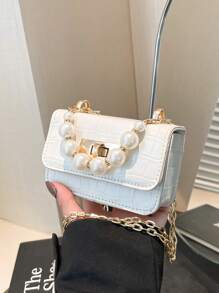 Fashionable Solid Color Versatile Mini Handbag With Chain Strap For Kids - Multicolor - View 11