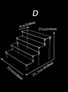 1 pièce Présentoir de gâteau/bureau transparent en acrylique, support de rangement polyvalent pour figurines d'action, parfums, cosmétiques, gâteaux et ornements