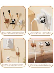 1 stuk schattige dieren kabelklemmen, kabelorganizer, houder voor oplaadkabels voor op tafel en nachtkastje, multifunctionele kabeloproller voor op het bureau, muiskabel, koptelefoonkabel, datakabelfixer, overal op te plakken, multifunctionele opslag, toepasbaarheid van een breed scala aan niet overal de locatie van de stok kiezen, overal op te plakken Het leven is een kleine helper!