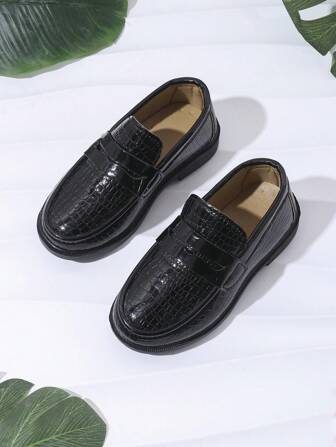 1 par enfärgade lackläderknappar för barn Loafers & Oxford-skor, halkfria, för vardagsbruk, hela säsongen