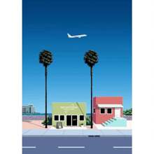 1pc Japan Beach City Summer Hiroshi Nagai Vaporwave Prints Posters Wandkunst Canvas Schilderij Nordic Wandfoto's Woonkamer Decor Geen Lijst