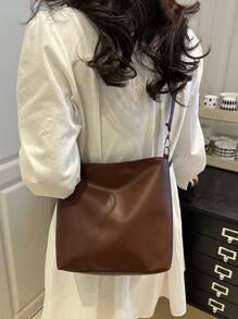 2025 Year Round Casual Commute Tote Bags For Women, Solid Color Bucket & Shoulder Messenger Bags, Popular Fashion Handbags