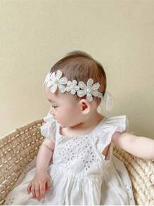 1pc Children/Baby Headband Hair Accessory, Ethereal Mesh Five Flower Ornament Infant Toddler Hair Band