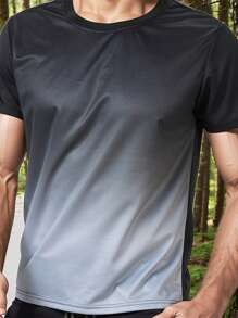 1 件男士圆领 T 恤，男士户外 T 恤，适合外出、户外运动、适合健身房、跑步、训练、运动员、丈夫、男朋友、户外运动必备、夏季 - 灰色 - 查看 7