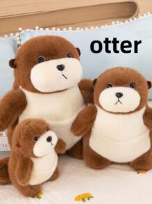 1 pièce Peluche douce et réaliste de 23 cm (9,05 po) représentant un loutre mignon. Poupée de loutre de mer super douce pour les enfants, jouet en peluche de loutre pour les filles