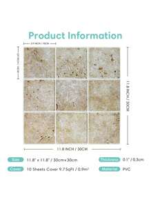 COMMOMY 1 件/10 件/20 件哑光 3D 瓷砖贴纸，墙砖自粘，棕色网格墙贴，厨房即撕即贴防溅板瓷砖，3D 防水瓷砖贴纸，浴室装饰，家居装饰墙贴 - 棕色 - 查看 6