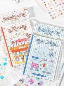 Set de 900 piezas de pegatinas de papelería kawaii, vintage y con diseños de animales y pasteles, para decoración de diarios y manualidades - Multicolor - Ver 2