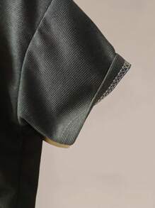 2 pezzi Completo estivo per bambini, Maglietta a maniche corte e set di pantaloncini per bambini e bambine, colore grigio leggero - Grigio - Visualizzare 6