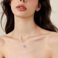 KAHOOT S925 Sterling Silver Moissanite Pendant Necklace, Mermaid Tears, Elegant Luxury Necklace For Women, Jewelry Gift, Suitable For Weddings, Banquets, Mother's Day, Easter, Ramadan, Anniversary Gifts