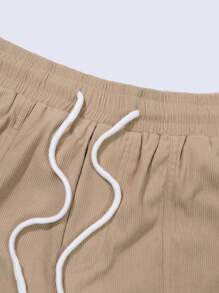 2025 Men's Summer Street Fashion Multi-Pocket Corduroy Breathable Outdoor Sports Shorts - Khaki - View 2