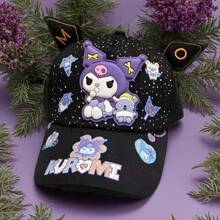 Sanrio 1 Stück Sanrio Cool Kuromi Hut, neuer süßer Cartoon-Charakter Baseball Cap, verstellbarer Sonnenhut für Damen, Sonnenschutz Hut, Baseball Mütze, UV-Schutz, maschinenwaschbar, Marke: Sanrio