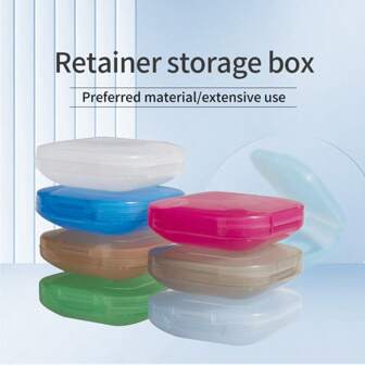 Étui de rangement portable pour prothèses dentaires et appareils de contention invisibles - Boîte de rangement en plastique pour les soins bucco-dentaires professionnels (prothèses dentaires/appareils de contention non inclus)