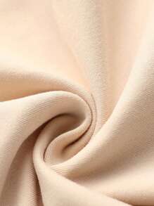 女童花卉标语印花圆领短袖T恤，春夏休闲T恤 - 杏色 - 查看 5