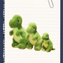 1 件恐龙公园系列毛绒恐龙玩偶，可爱卡通霸王龙填充动物枕头，儿童生日礼物 - 淺綠色 - 查看 9