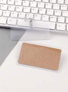 2/4/8pcs Transparent Badge Holder, Dual Sided Name Tag Card Clip, Thicken PVC ID Card Holder