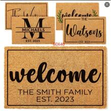 1 件定制迎宾门垫，带姓氏和 6 种母亲节设计，个性化门垫，乔迁礼物 - 带防滑底部的门垫，定制门垫，户外室内入口家居浴室装饰夏季