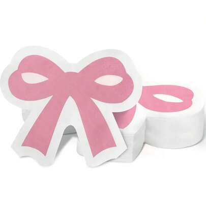 20pcs/40pcs/100pcs Pink Bow Napkins Bow Party Supplies Them Birthday Luncheon Dinner Napkins Bachelorette Party Decorations Bridal Engagement Tea Party Decorative Table Decorations