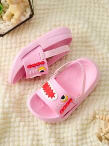 1 Pair Summer Baby Girls' Cute Monster Design Sandals, Comfortable, Fashionable, Casual, Versatile, Lightweight, Soft