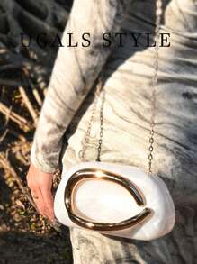 Luxury Valentine's Ancora Red Box Bag Women's Party Prom Shell Clip Box Evening Clutch Acrylic Transparent Clutch Waterproof Crossbody Bag Tready Bride Bag, Perfect For Party, Wedding, Dinner/Banquet, Matching With Wedding Dress,Formal Dresses, Prom Dress, Birthday Dress, Women Dress Party, Elegant Shell Bag, Perfect For Parties, Weddings, Dinners & Banquets, Matches Wedding Dresses, Formal Wear, Prom Gowns, Birthday Outfits & Women's Party Attire - White - View 5