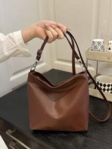 2025 Year Round Casual Commute Tote Bags For Women, Solid Color Bucket & Shoulder Messenger Bags, Popular Fashion Handbags