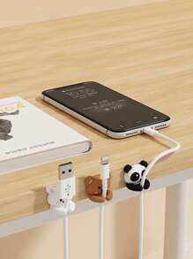 1 stuk schattige dieren kabelklemmen, kabelorganizer, houder voor oplaadkabels voor op tafel en nachtkastje, multifunctionele kabeloproller voor op het bureau, muiskabel, koptelefoonkabel, datakabelfixer, overal op te plakken, multifunctionele opslag, toepasbaarheid van een breed scala aan niet overal de locatie van de stok kiezen, overal op te plakken Het leven is een kleine helper!