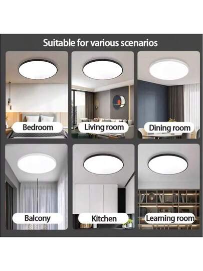 CANMEIJIA LED Ceiling Lights, Moderne Flush Mount Lights Bedroom, Dimmable Remote Control Lamps Living Room, Kitchen, Children's Hallway, Garage, Adjustable Temperatures, 220V view 5
