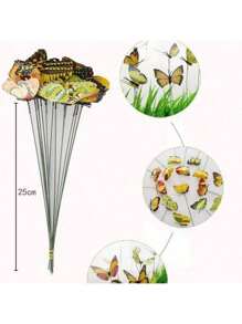 10pcs Colorful Butterfly Garden Yard Flower Pot Decor, Whimsical Butterfly Stakes For Outdoor Flower Pot, Indoor Wall, Ground Decoration