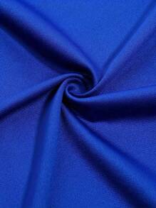 Plus Size Feminino Elegante Moda Elegante Confortável Cintura Alta Elástica A-Line Cor Sólida Casual, Festa, Vestido de Convidado de Casamento, Tecido de Malha Pura Com Bainha de Babados Cruzados e Anel Redondo