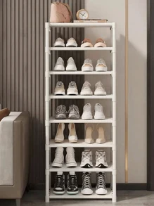 8-stöckiges schmales Schuhregal, vertikales Regal, stabiler Organizer, platzsparende Aufbewahrung, Schrank, stabil, einfache Montage, aus Vliesstoff und Metall, freistehende Regale für Schrank, Eingangsbereich, Flur, Schlafzimmer