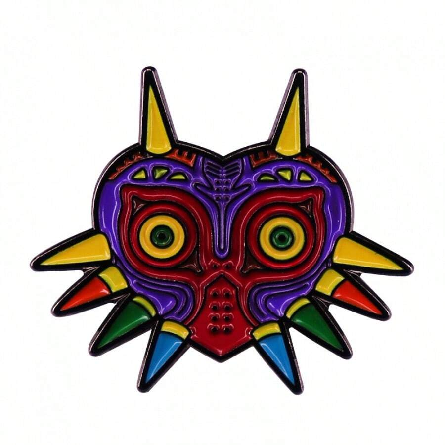 Magic Jura Mask Brooch Action Adventure Game Of Zelda: Breath Of The Wild Inspiration Badge - Silver - View 1