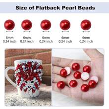 500 stuks 6mm rode nepparels zonder gat AB-kleur halfronde platte achterkant strass-versieringen, geschikt voor telefoonhoesjes, spiegels, bekers, knutselwerkjes, schoenen DIY